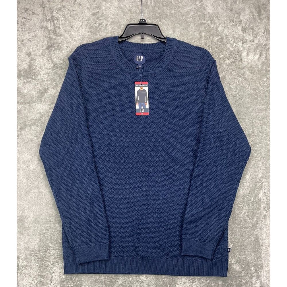NWT Gap Men's Pullover Sweater Black Iris Size XL Seed Stitch‎